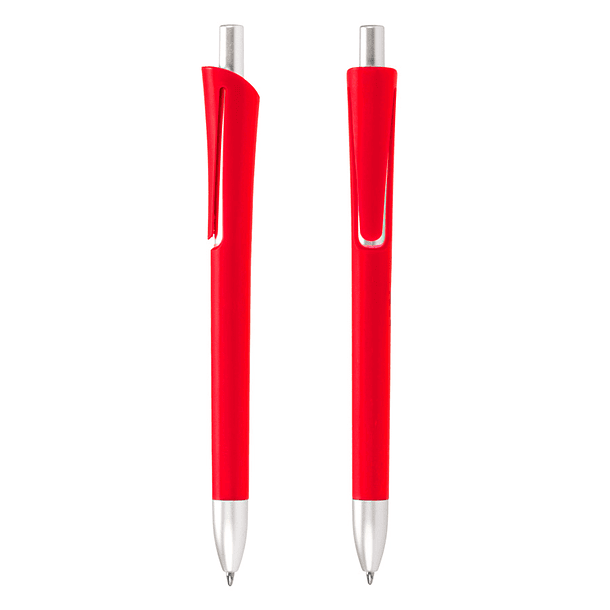 Bolígrafo Plástico Mate con Terminales Plateados 2