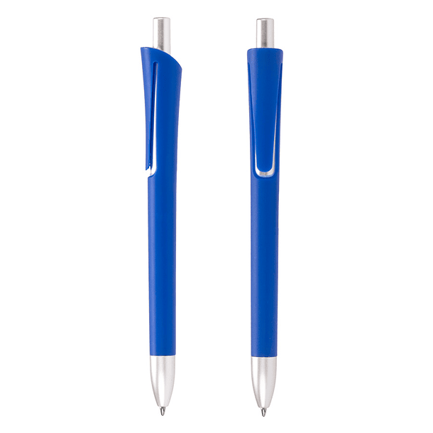 Bolígrafo Plástico Mate con Terminales Plateados 3