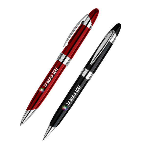 Bolígrafo Metálico Black Pearl Tinta Azul 4