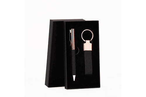 Set de Regalo boligrafo más llavero encobrizados.