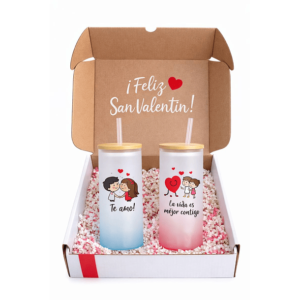 Pack Botella Vidrio Dia de los Enamorados 1
