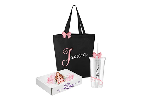 Pack Vaso más Bolsa de Algodón Negra