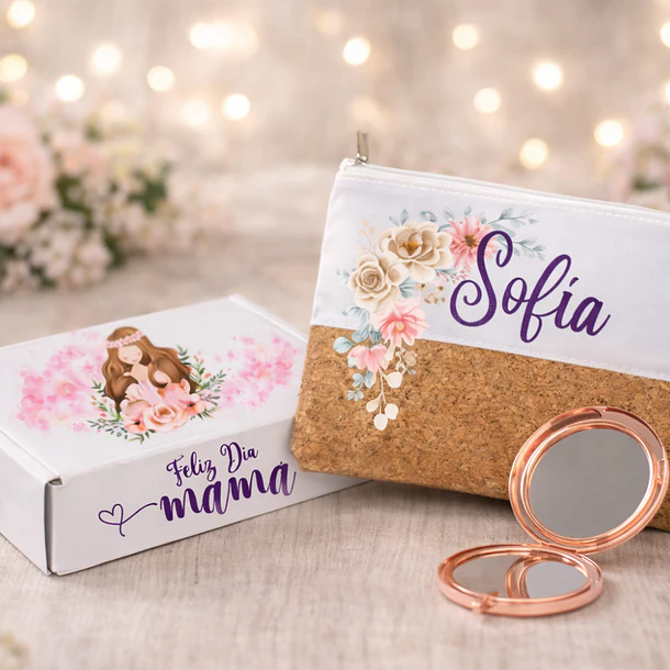 Pack Cosmetiquero Más Espejo Dorado 6