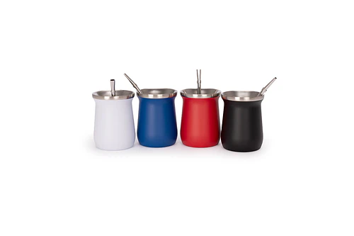 Vaso Térmico metálico MATE 300ml. con Bombilla