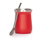Vaso Térmico metálico MATE 300ml. con Bombilla 4