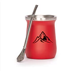 Vaso Térmico metálico MATE 300ml. con Bombilla 9