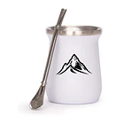 Vaso Térmico metálico MATE 300ml. con Bombilla 10