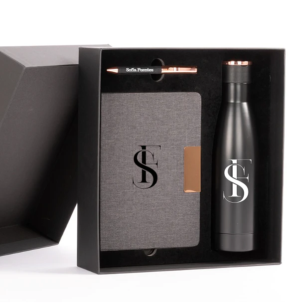 Set de Regalo EPIC negro con detalles encobrizados. 12