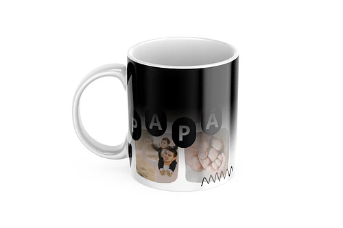 TAZA MÁGICA NEGRA PERSONALIZADA DÍA DEL PADRE
