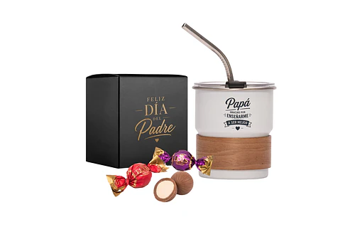 MUG MATERO PERSONALIZADO + BOMBONES DÍA DEL PADRE
