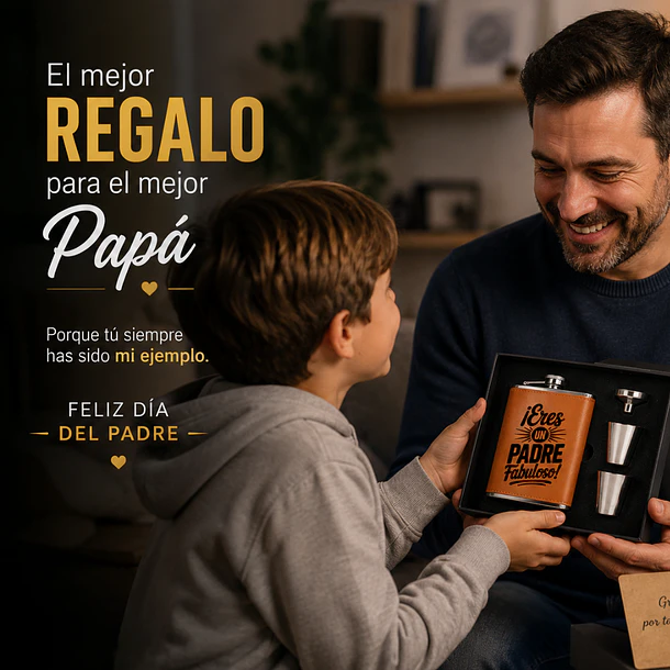 PETACA PERSONALIZADA + VASITOS DÍA DEL PADRE 4
