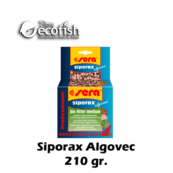 Filtración biológica y control fosfatos - Siporax Algovec 210 Gr.