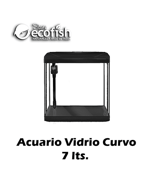Acuario Vidrio Curvado 7 Lts + Luz Led + Filtro