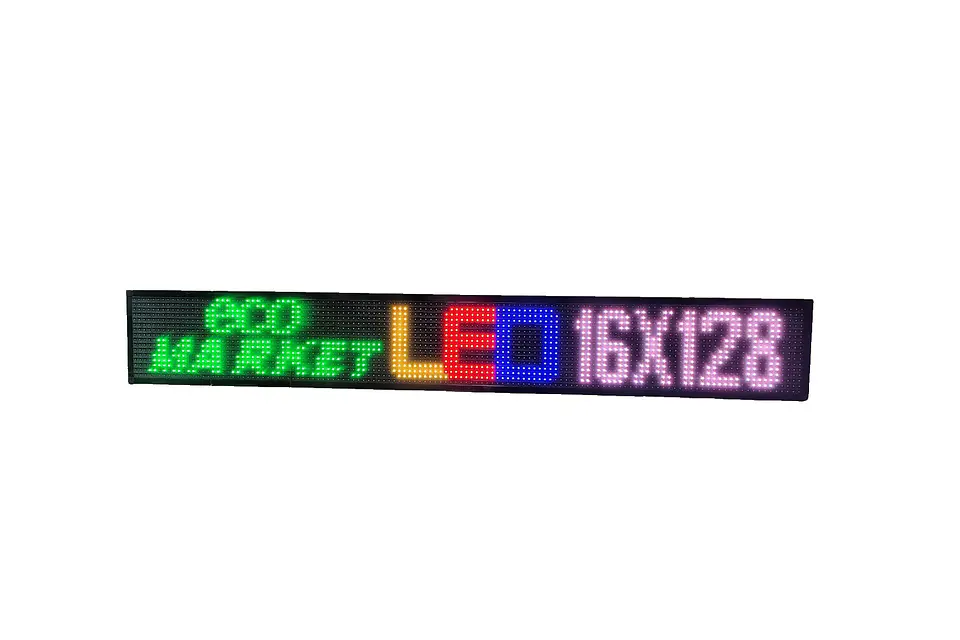 LETRERO LED BUSES Y MINIBUSES 16X128 CM FULL COLOR 1