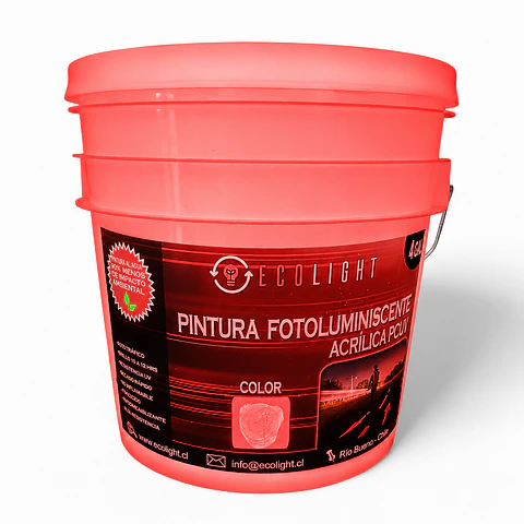 Pintura fotoluminiscente acrílica PCUV Rojo (SOLO A PEDIDO)