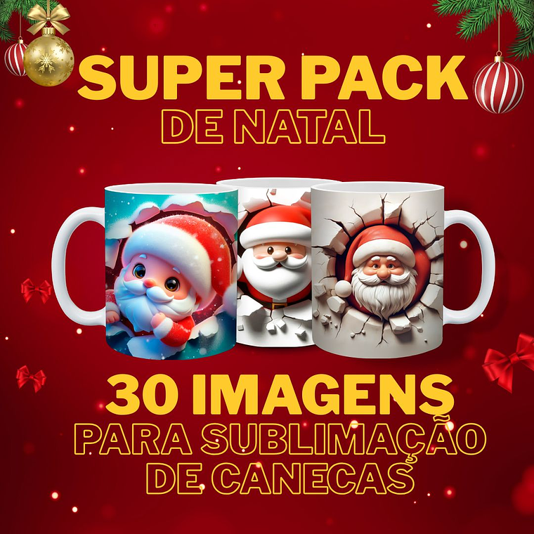 Pack 30 imagens de Natal  para Canecas  1