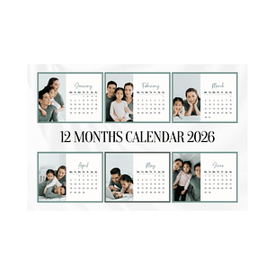 Calendário 2026 Editável no canva