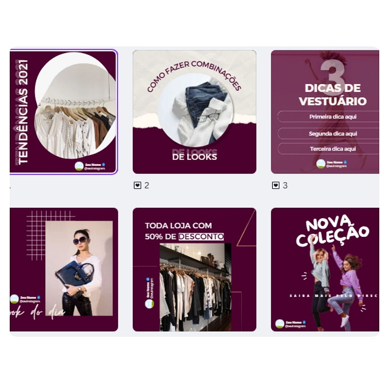 Pack canva Loja de Roupas 5