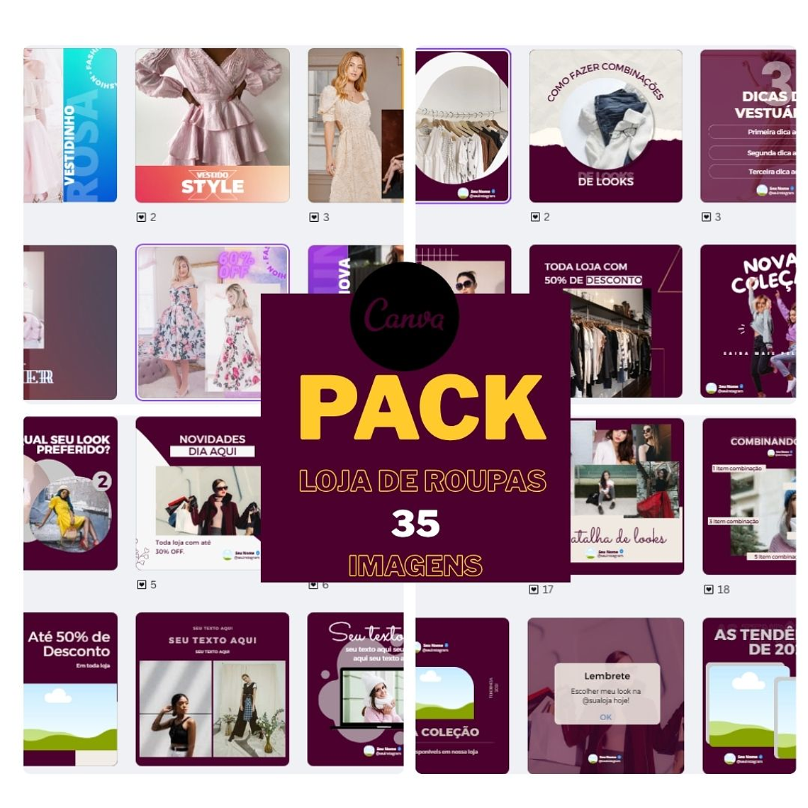Pack canva Loja de Roupas 1