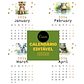 Calendário 2026 Editável no canva floresta - Thumbnail 1