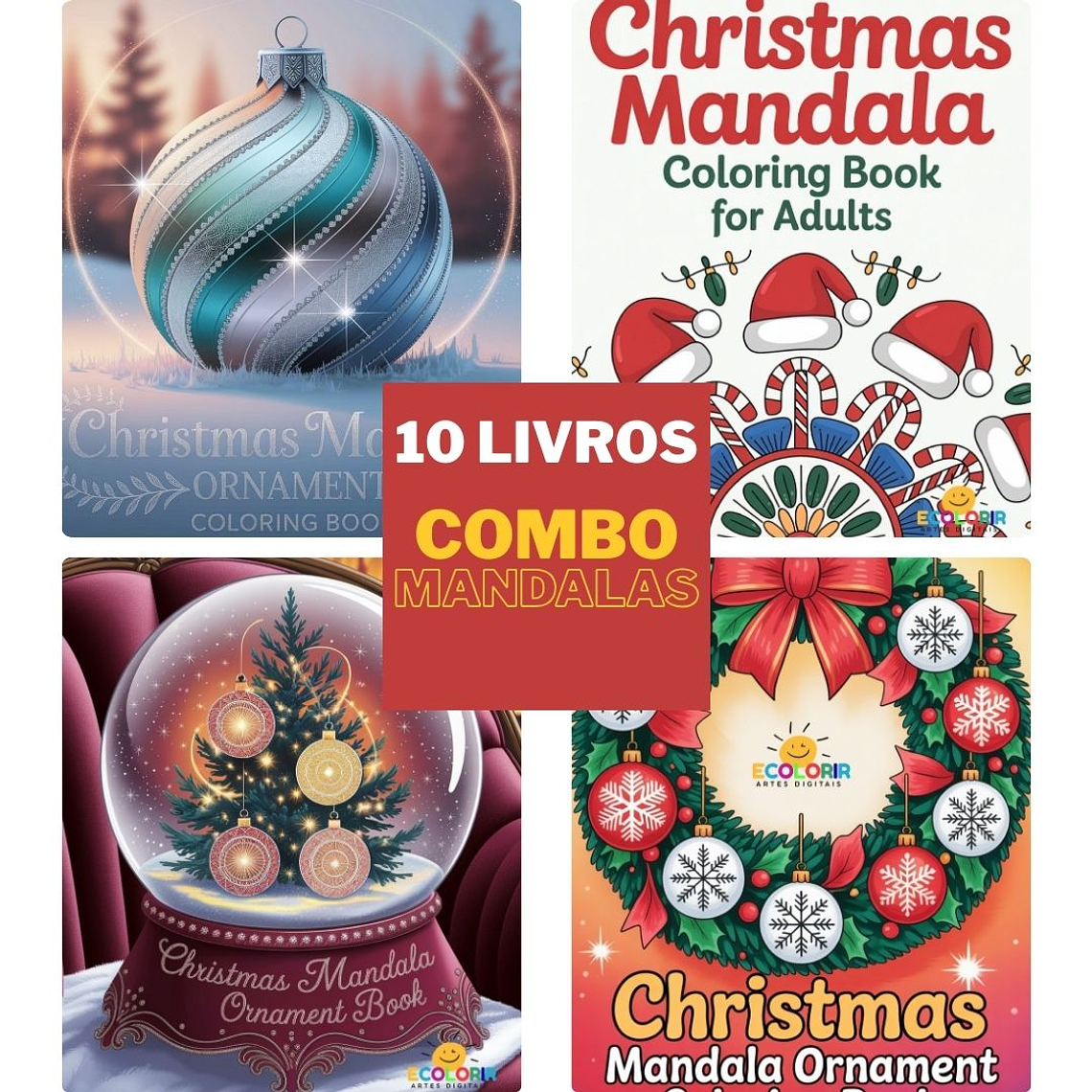 10 Livros de Mandalas de Natal 2