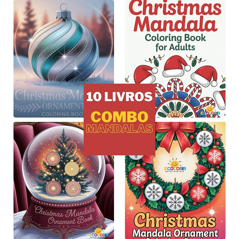 10 Livros de Mandalas de Natal 2