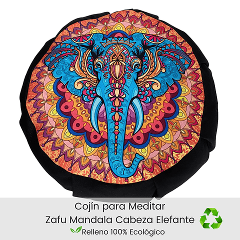Cojín Zafu Mandala Elefante