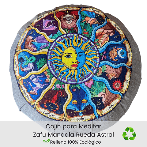 Cojín Zafu Mandala Rueda Astral