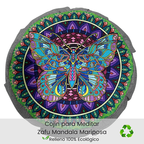 Cojín Zafu Para Meditar Mariposa