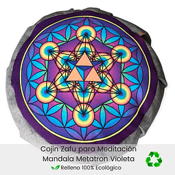 Cojín Zafu Mandala Metatrón Violeta