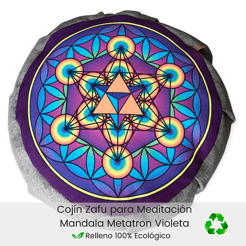 Cojín Zafu Para Meditar Metatrón Violeta