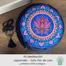 Kit Meditación Japamala + Zafu Flor de Loto