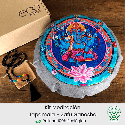 Kit Meditación Japamala + Zafu Ganesha