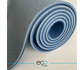 Mat Para Yoga TPE Azul y Gris 6 mm