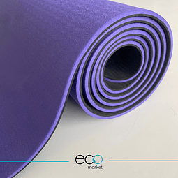 Mat Para Yoga TPE Violeta y Negro 6 mm 