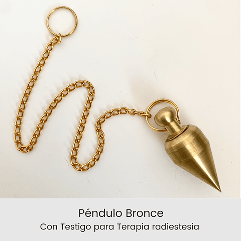 Péndulo Bronce Radiestesia Con Testigo