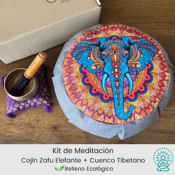 Kit Meditación Cuenco 10 cm + Zafu Elefante