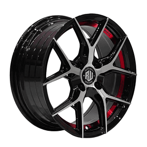 LLANTAS 15X6.5 4X100 ET35 VOODOO BM-UC-RED PACIFIC WHEELS