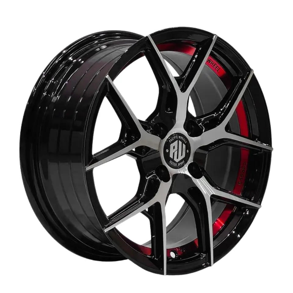 LLANTAS 15X6.5 4X100 ET35 VOODOO BM-UC-RED PACIFIC WHEELS 1
