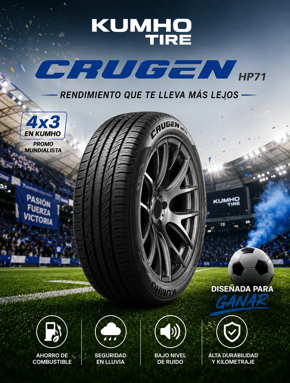 225/65R17 102V V04L HP71 CRUGEN KUMHO 7