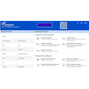 INFORME DE HISTORIAL AUTOMOTRIZ / 100% Online 