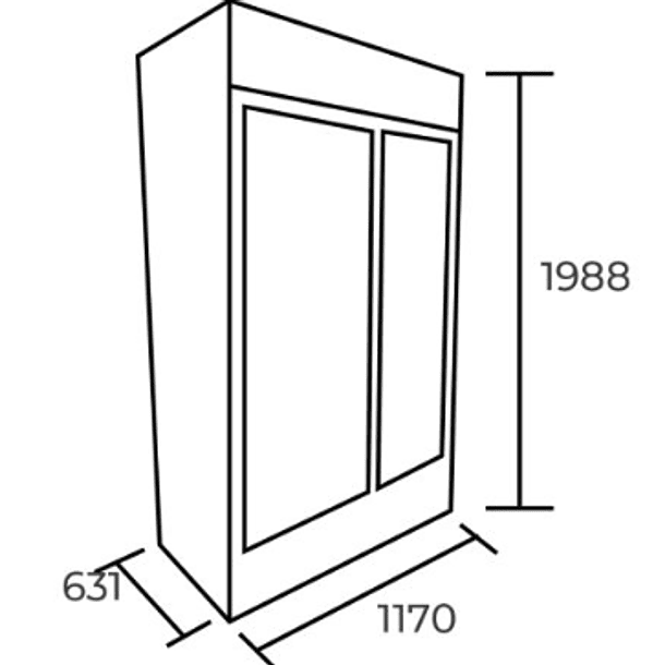 Visicooler 778 Lts. 1170x631x1988 Mm.