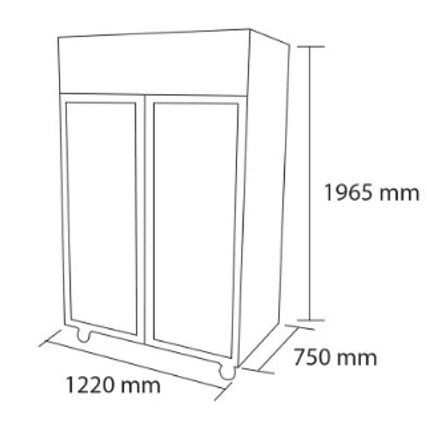 Refrigerador vertical 2 puertas de Vidrio 1000 lts. 1220x750x1965 mm. 3