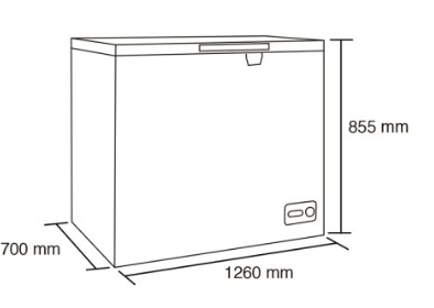 Congelador dual 380 lts. 1260x790x855 mm.