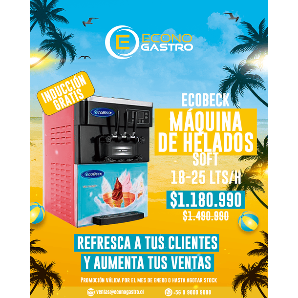 Máquina de Helados Soft Sobremesa Ecobeck