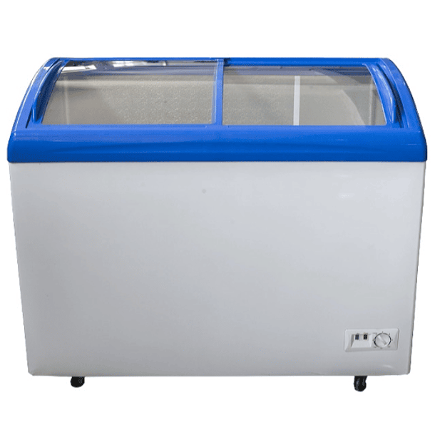 Congelador 350 Lts Tapa Vidrio Curvo