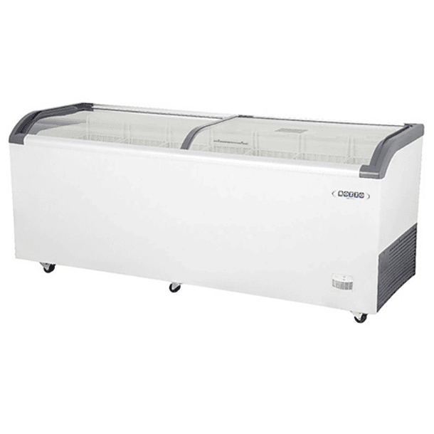 Congelador Comercial 720L con Tapa de Vidrio Curvo