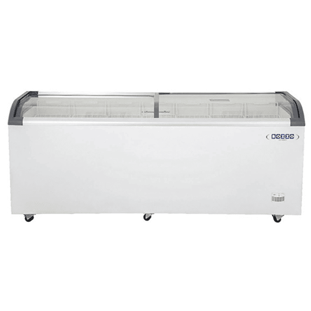 Congelador Comercial 720L con Tapa de Vidrio Curvo