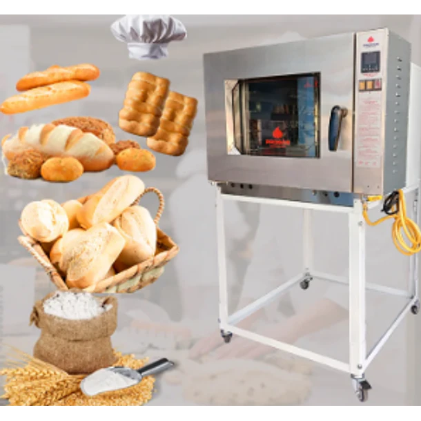 Horno Turbo a Gas 5 Bandejas perforadas Acero Inox Progas