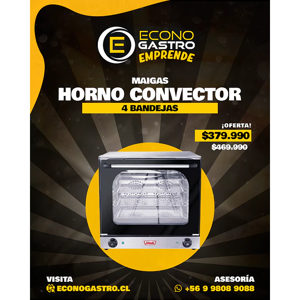 Horno Convector 4 Bandejas Maigas